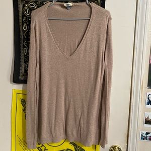 Old Navy tan v neck sweater XXL
